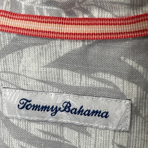 Tommy Bahama 100% Linen Camp Short Sleeve Button Front Shirt Floral Hibiscus Row - Picture 4 of 9